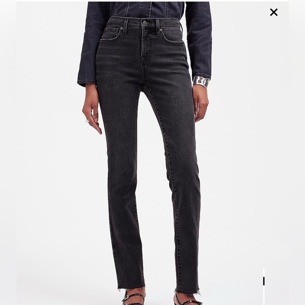 Madewell women’s mid rise black grey wash jeans NWT size 26 slim straight style